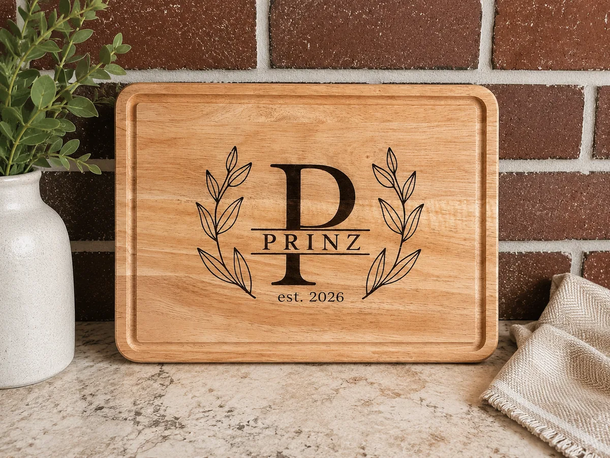 Personalized engraved cutting board