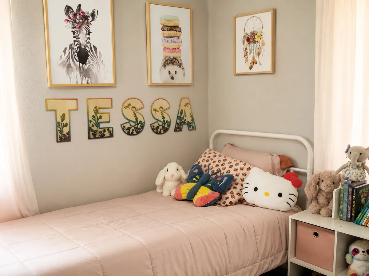 Layered nursery name sign